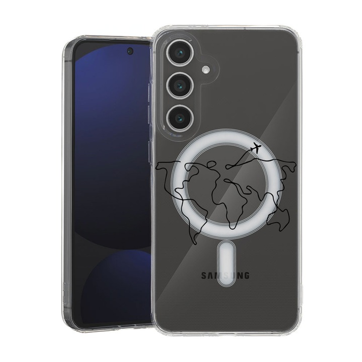 BestCase® Husa pentru Samsung Galaxy A56 cu Design Travel, Mag Anti Shock TPU, Tehnologie MagSafe, Reinforced 4 Corners, 2087017 MAS 733