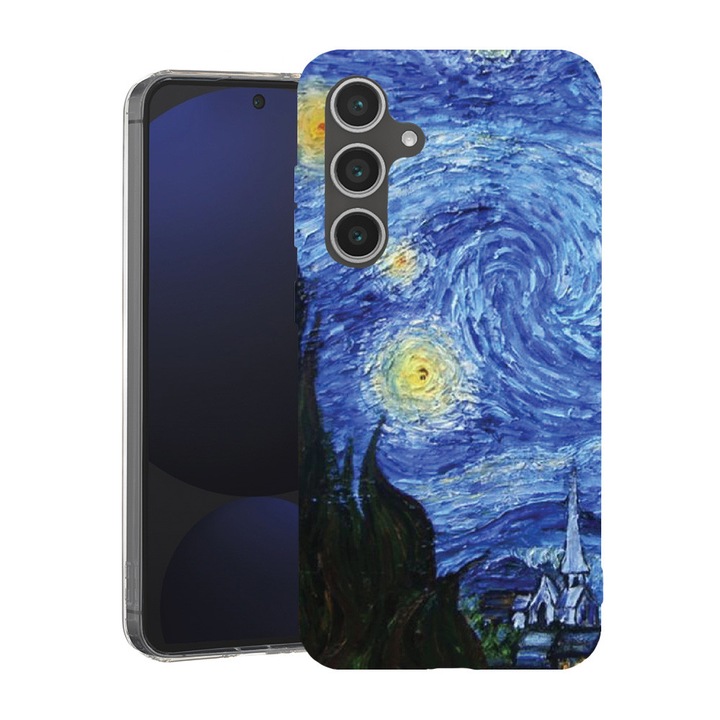 BestCase® Husa pentru Samsung Galaxy A55 cu Design Van Gogh - Starry Night, Mag Anti Shock TPU, Tehnologie MagSafe, Reinforced 4 Corners, 2087010 MAS 1269