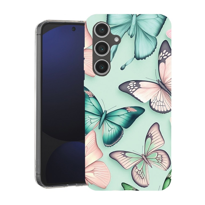BestCase® Husa pentru Samsung Galaxy A55 cu Design Butterfly Pattern, Mag Anti Shock TPU, Tehnologie MagSafe, Reinforced 4 Corners, 2087010 MAS 1227