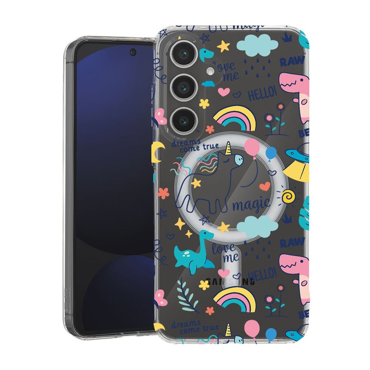BestCase® Husa pentru Samsung Galaxy A55 cu Design Unicorn - Dreams Comes True, Mag Anti Shock TPU, Tehnologie MagSafe, Reinforced 4 Corners, 2087010 MAS 759