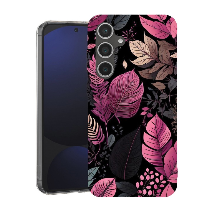 BestCase® Husa pentru Samsung Galaxy A55 cu Design Rose Feathers, Mag Anti Shock TPU, Tehnologie MagSafe, Reinforced 4 Corners, 2087010 MAS 1163