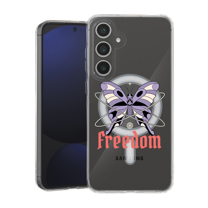 BestCase® Husa pentru Samsung Galaxy A55 cu Design Freedom - Butterfly, Mag Anti Shock TPU, Tehnologie MagSafe, Reinforced 4 Corners, 2087010 MAS 1500