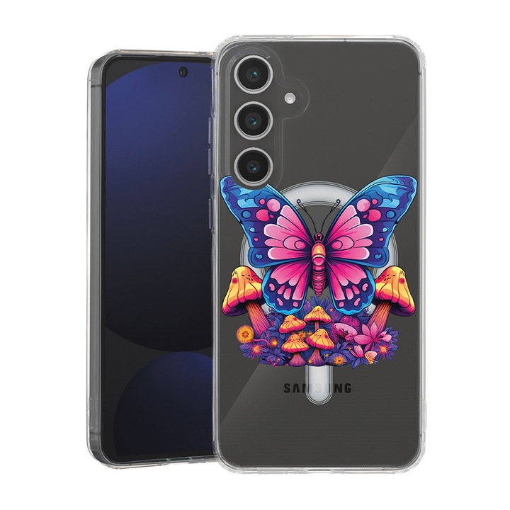 BestCase® Husa pentru Samsung Galaxy A55 cu Design Dream Colors - Butterfly, Mag Anti Shock TPU, Tehnologie MagSafe, Reinforced 4 Corners, 2087010 MAS 1573