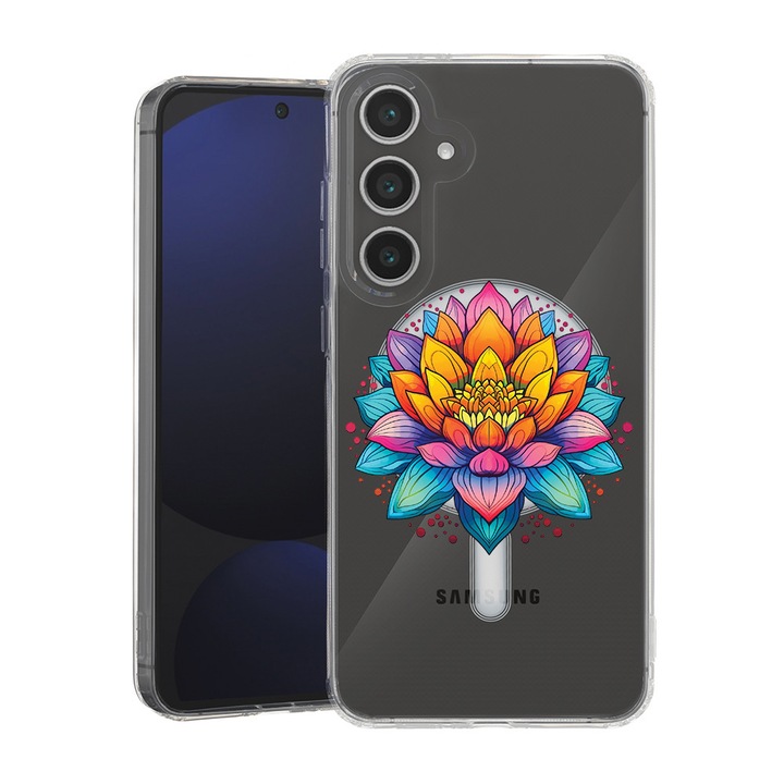 BestCase® Husa pentru Samsung Galaxy A55 cu Design Dream Colors Flower, Mag Anti Shock TPU, Tehnologie MagSafe, Reinforced 4 Corners, 2087010 MAS 1509