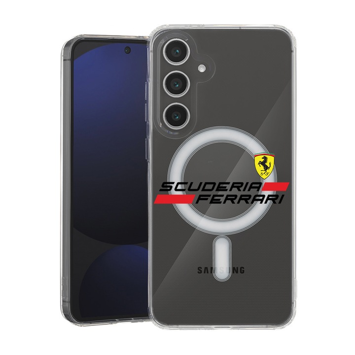 BestCase® Husa pentru Samsung Galaxy A55 cu Design Ferrari Scuderia, Mag Anti Shock TPU, Tehnologie MagSafe, Reinforced 4 Corners, 2087010 MAS 1886