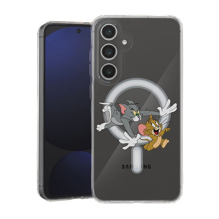 BestCase® Husa pentru Samsung Galaxy A55 cu Design Tom And Jerry, Mag Anti Shock TPU, Tehnologie MagSafe, Reinforced 4 Corners, 2087010 MAS 1657