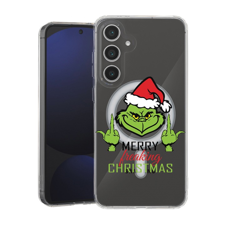 BestCase® Husa pentru Samsung Galaxy A55 cu Design Grinches - Merry Xmas, Mag Anti Shock TPU, Tehnologie MagSafe, Reinforced 4 Corners, 2087010 MAS 1603
