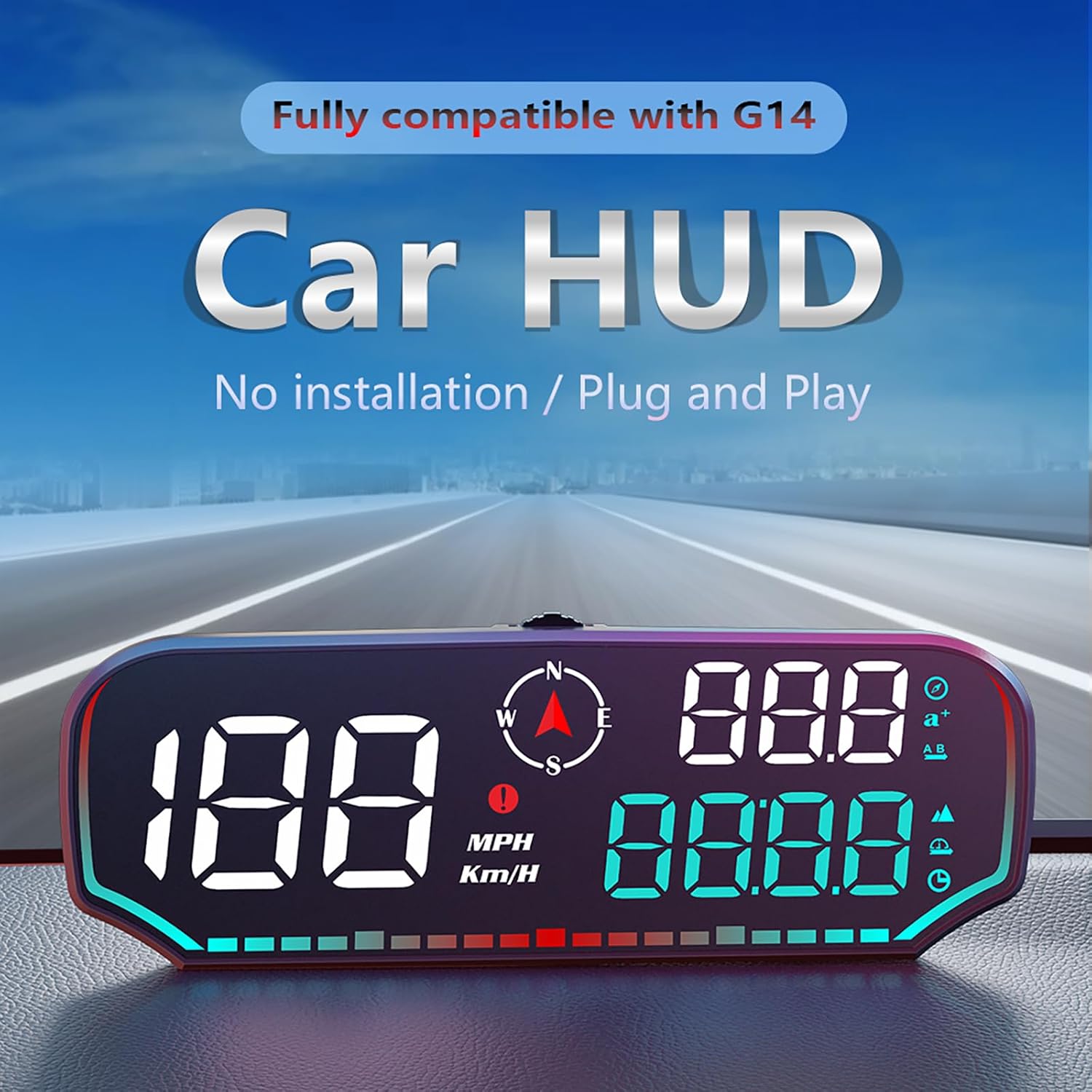 Afisaj Head-up GPS pentru Masina, Vitezometru Digital cu Alarma de ...