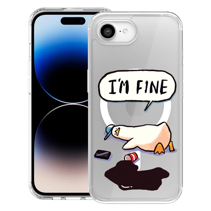 BestCase® Husa pentru Apple iPhone 16e cu Design Duck Life - I'm Fine, Mag Anti Shock TPU, Tehnologie MagSafe, Reinforced 4 Corners, 1988339 MAS 963