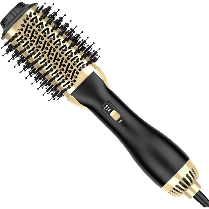 Perie de par electrica 3-in-1 volumizator ceramica titanium negru 2m