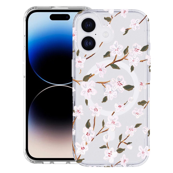 BestCase® tok Apple iPhone 17-hez, tavaszi virág design, Mag Anti Shock TPU, MagSafe technológia, megerősített 4 sarok, 2087013 MAS 512