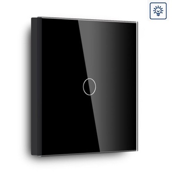 Intrerupator tactil simplu cu variator de tensiune cap scara M1, Negru Intrerupator tactil simplu cu variator de tensiune cap scara M1, Negru