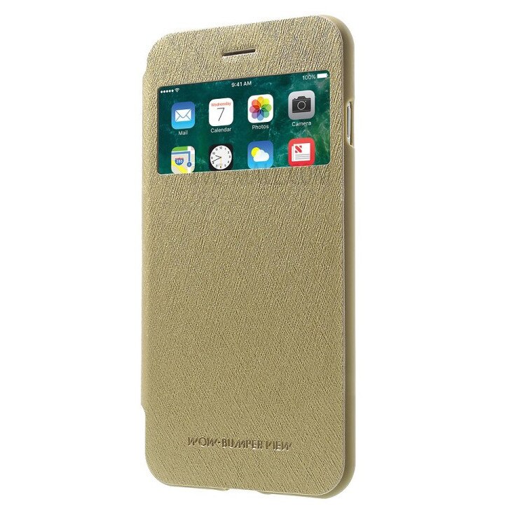 Husa Book S-View Mercury Goospery Wow pentru Apple iPhone 7 Plus, Gold