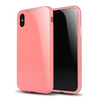 Husa 360 cu inchidere prindere Magnetica din Sticla Temperata Securizata pentru iPhone X XS 10 Pink, Roz Husa 360 cu inchidere prindere Magnetica din Sticla Temperata Securizata pentru iPhone X XS 10 Pink, Roz