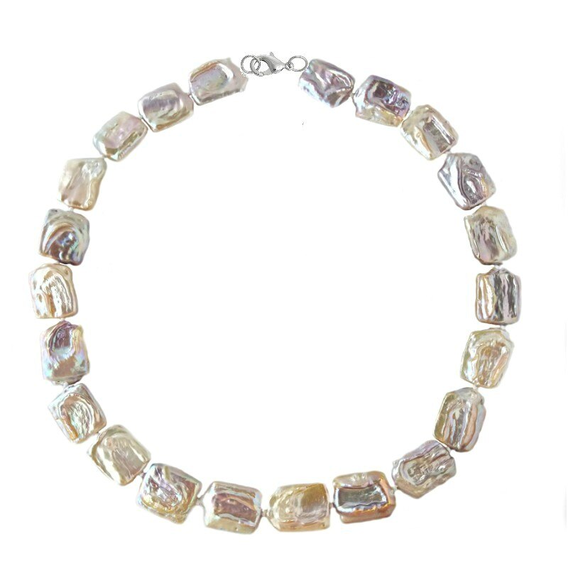 Colier Perle Naturale Baroque cu Inchizatoare de Argint