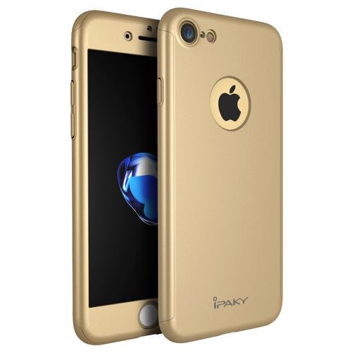 Husa FullBody MyStyle iPaky Gold Apple iPhone 7 acoperire completa 360 grade cu folie de protectie gratis