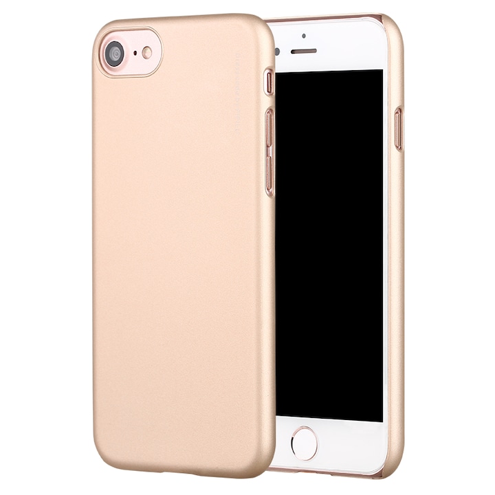 Защитен калъф, съвместим с iPhone 6 Plus / 6s Plus, изработен от силикон, злато и защитно фолио със защитно стъкло, Joyshell
