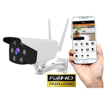 Camera de supraveghere IP WIFI Exterior Conectare Telefon PC night vision color rezistenta la apa FullHD 1920*1080 2.0 MP senzor miscare Camera de supraveghere IP WIFI Exterior Conectare Telefon PC night vision color rezistenta la apa FullHD 1920*1080 2.0 MP senzor miscare