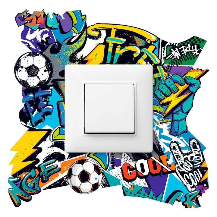 Sticker Muralo Pentru Intrerupator Graffiti 20x20 Modern Camera Copil
