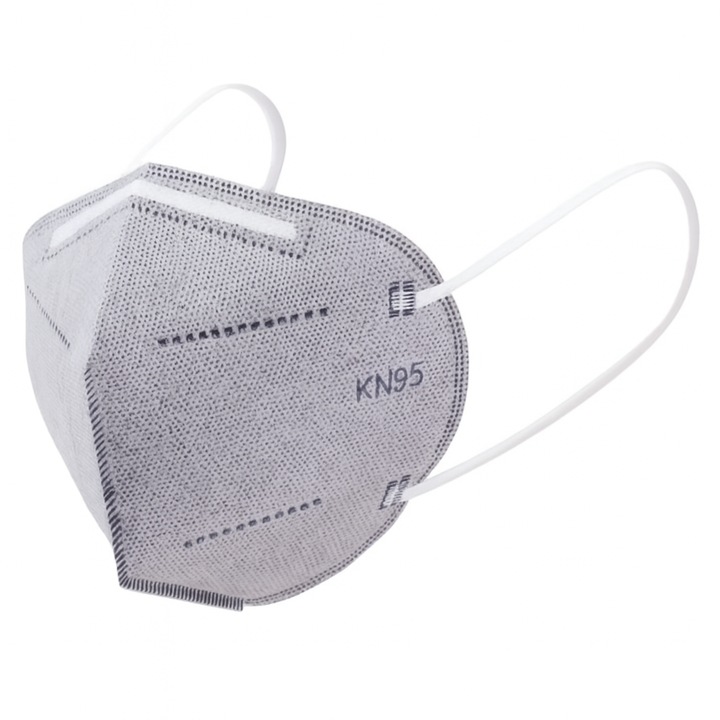 Set 10 Masti FFP2 KN95, 6 Straturi, Protectie Ridicata, Certificat CE, Gri