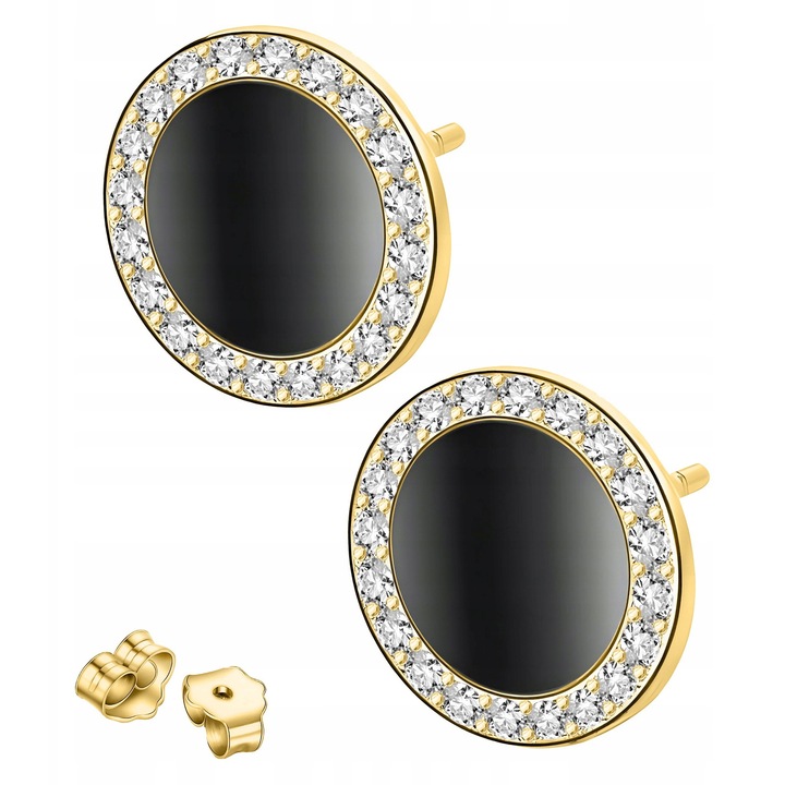 Cercei, Larezo, Inel Cu Surub Si Cercuri Cu Cristale De Zirconiu Cubic, Argint 925, Zirconiu, Pentru Femei, Cutie Pentru Bijuterii Premium