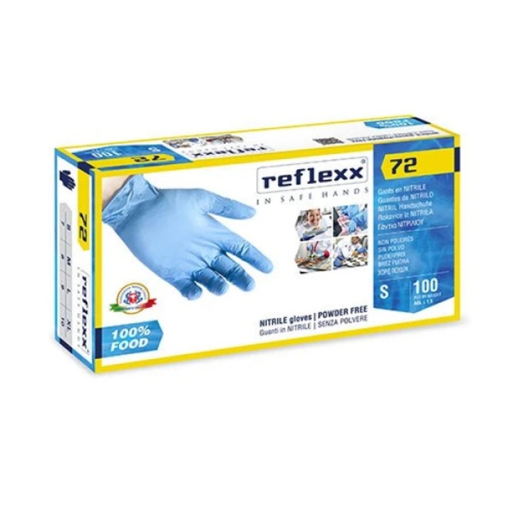 Manusi nitril de unica folosinta, 200 manusi / cutie, albastre, grosime 0.06mm, nepudrate, AQL 1.5, certificate Food Contact Tegera 84301