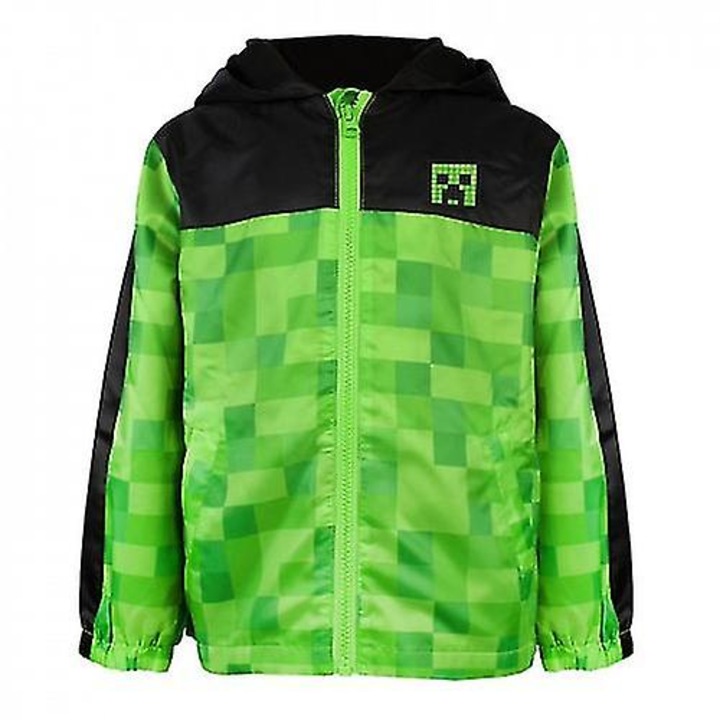 Водоустойчиво яке за момчета, модел Creeper, полиестер, зелено/черно