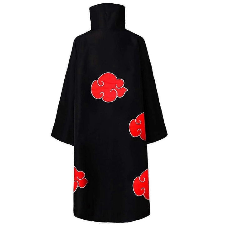 Cloak Naruto, costum Akatsuki, negru, 170cm, set 8 piese
