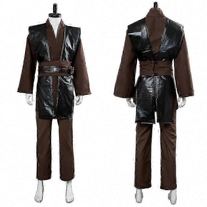 Costum de Cosplay Anakin Skywalker, set, barbati, material textil gros, negru, marime standard