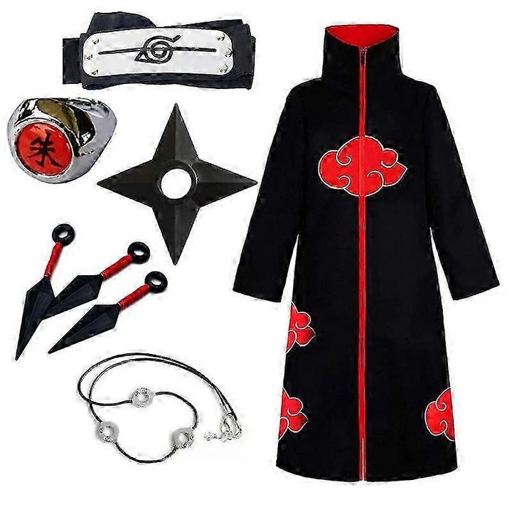 Pelerina Naruto Akatsuki, negru/rosu, XL (180cm)