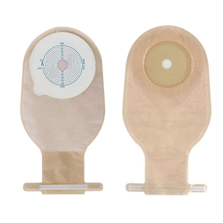Торбички за колостомия, 40 броя, с дренажен клапан, 27x14см, изрязване по размер 20-60мм, устойчиви на миризми