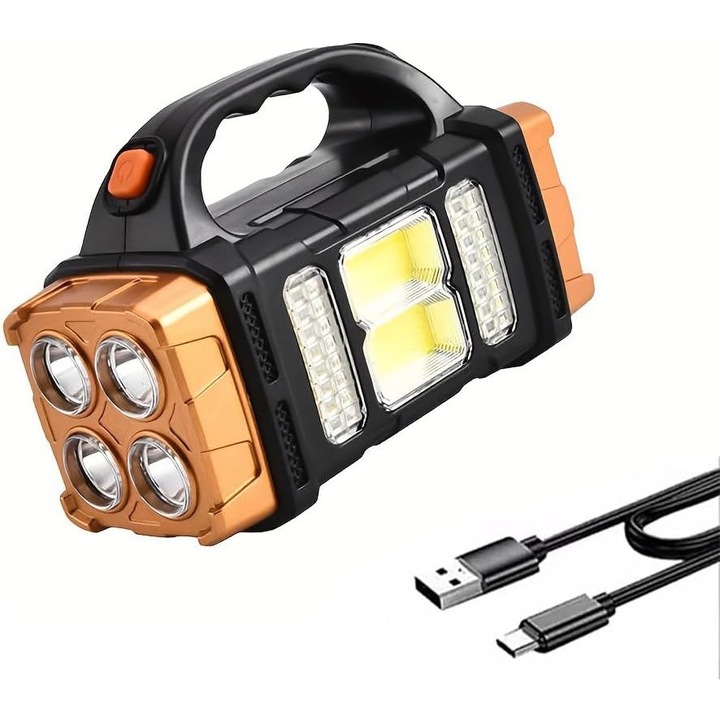 LED фенер, 7 режима на осветление, водоустойчив, 2.5-4.5 часа автономност, компактен дизайн