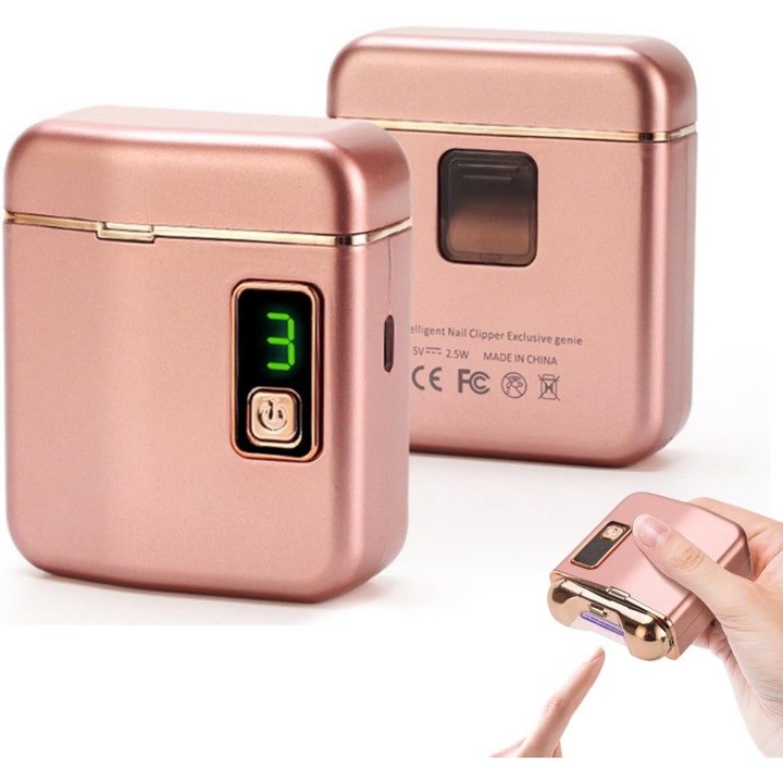 Elektromos körömvágó, LED fénnyel, USB-ről tölthető, 3 sebességes, gyermekeknek és időseknek