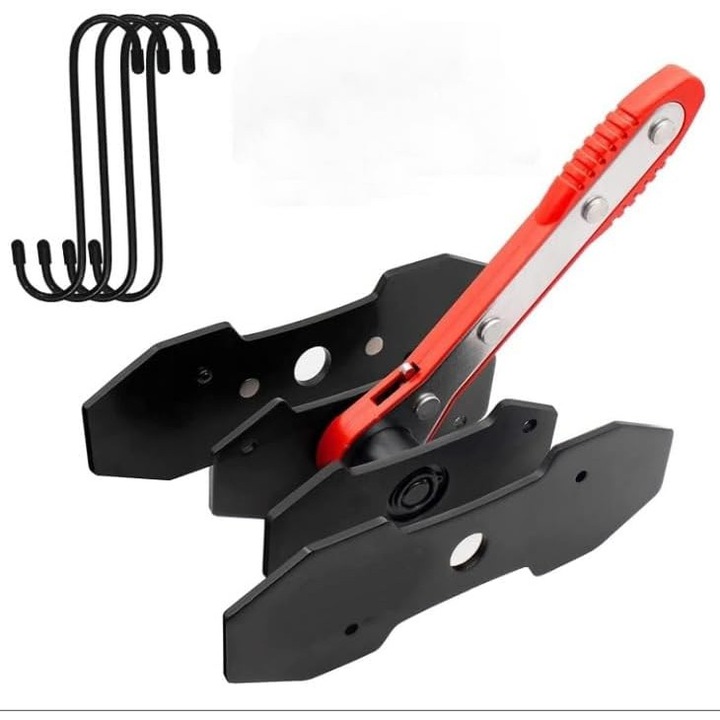 Unealta de comprimare a etrierului de frana, cu placi din otel, 360° ajustabila, set cu 4 suporturi pentru etrieri, dimensiuni 6,5x12,5cm, 19,7cm.