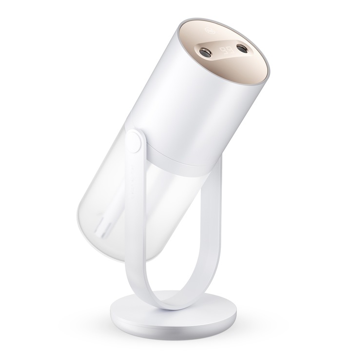 Umidificator de aer 450ml, mini, portabil, cu duza rotativa 90°, silentios 28dB, pentru fata, birou, incarcabil