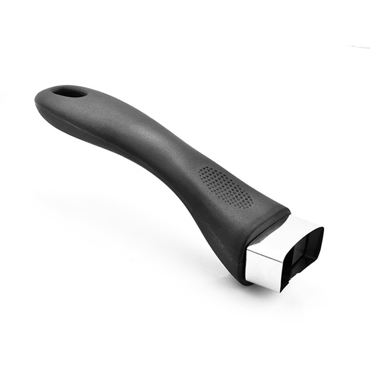 Set 2 manere negre din bachelita pentru tigaie, rezistenta la ardere, lungi, cu surub