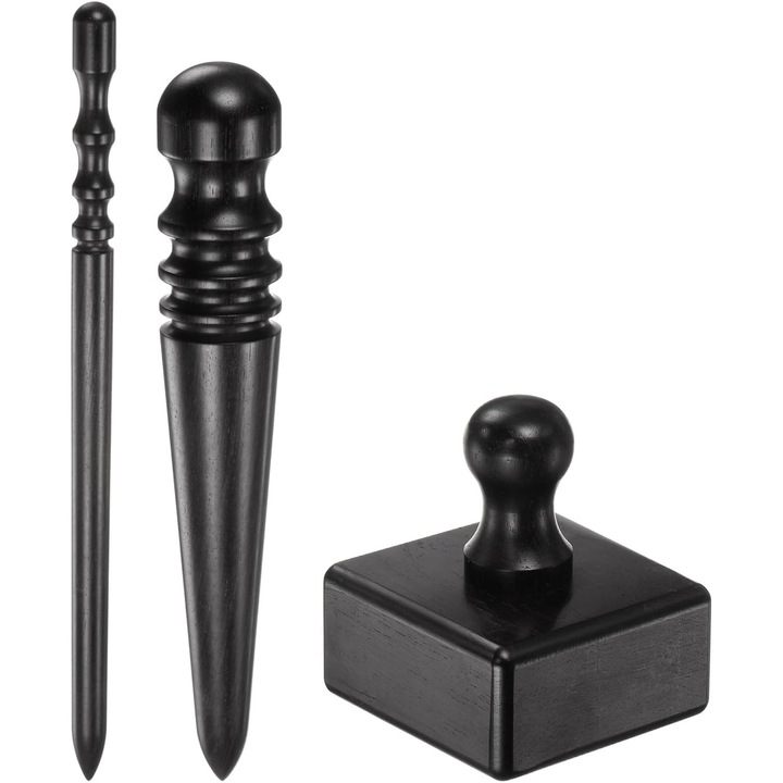 Set de unelte pentru finisarea marginilor din piele, slicker negru cu densitate mare, 15x14cm
