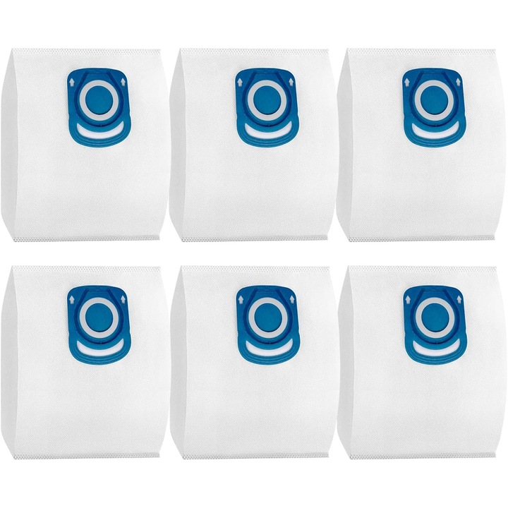Set de 6 saci de aspirator, compatibili cu Rowenta Hygiene+ ZR200520, ZR200720, ZR200920, dimensiune 22x28cm, rezistenti la praf