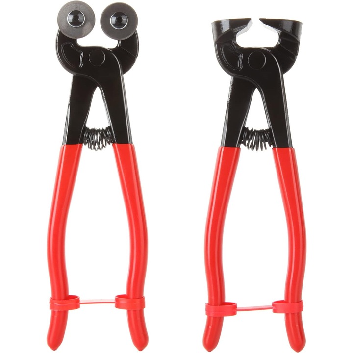 Set de 2 unelte pentru taiat placi de sticla, taietor ceramic si taietor de mozaic cu rotite, taietor cu dublu cutit, ergonomice, antiderapante