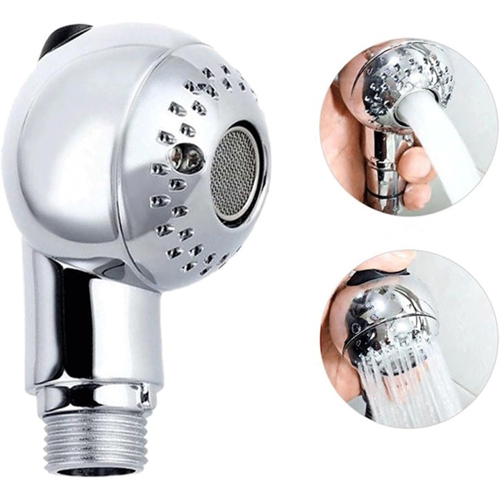 Set 2 piese capete de dus, 2 functii, inox electroplacat, pentru baie animale