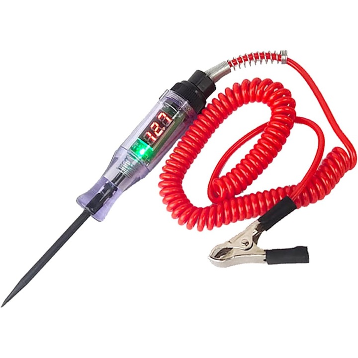 Комплект за автотест на верига, 6V-12V-24V, цифрова писалка, 1,8м спирален кабел, LCD дисплей