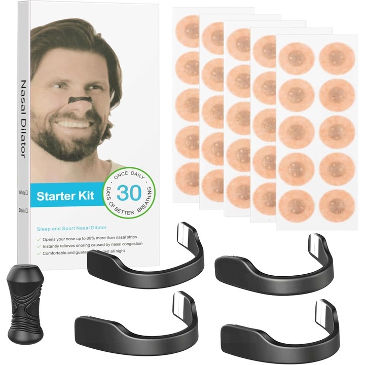 Комплект от 30 магнитни ленти за нос, устройства против хъркане, удобни, многоцветни
