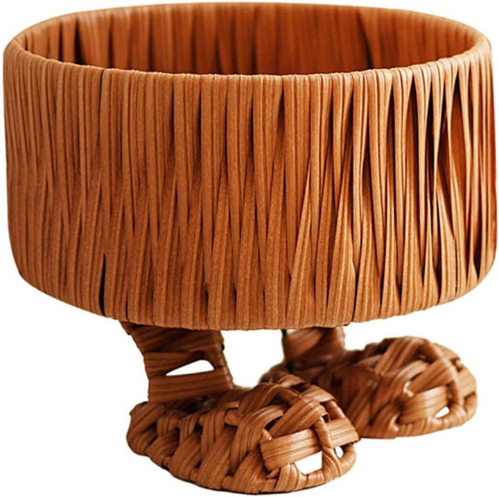 Cos de depozitare mare din ratan sintetic, cu manere convenabile, pentru organizare acasa