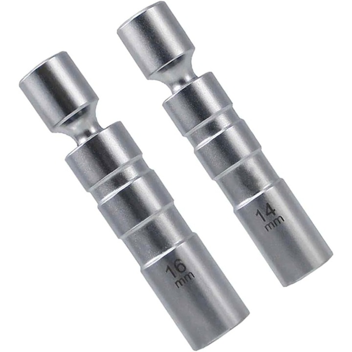 Set 2 chei bougie magnetice flexibile 14mm si 16mm, design subtire, 12 puncte
