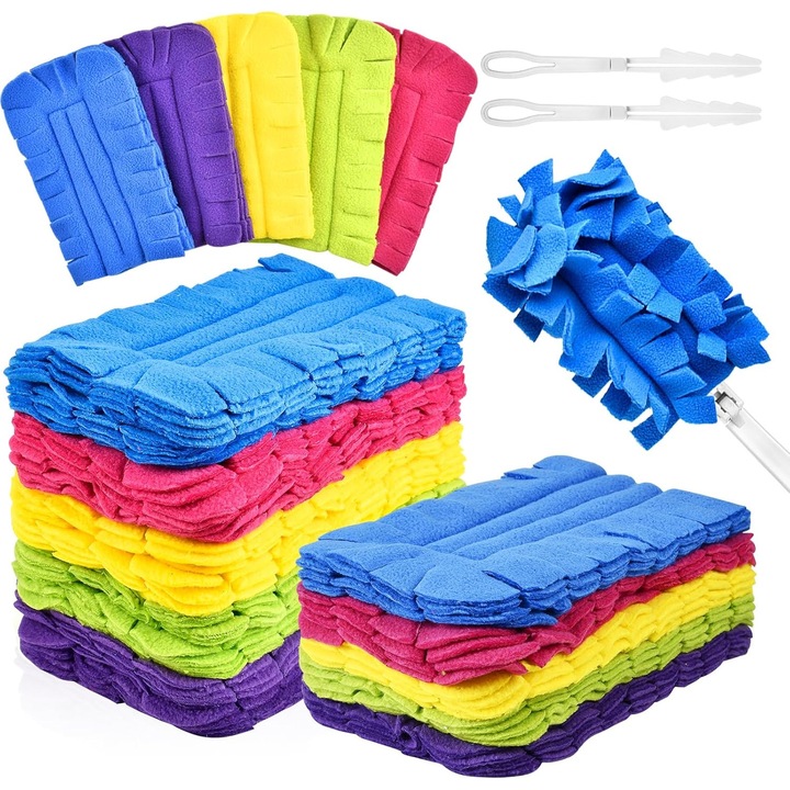 Set 20 lavete fleece, 3 manere, 12x18,3cm, multicolor