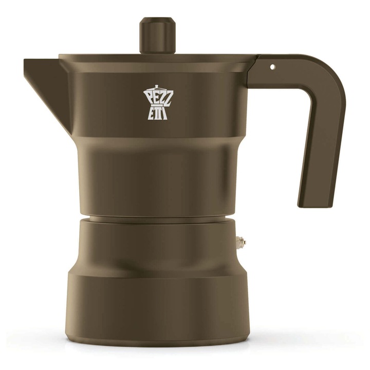 Espressófőző tűzhelyre, Pezzetti, SOLIDEXPRESS, alumínium, 6 csésze, 48x20x32cm, barna