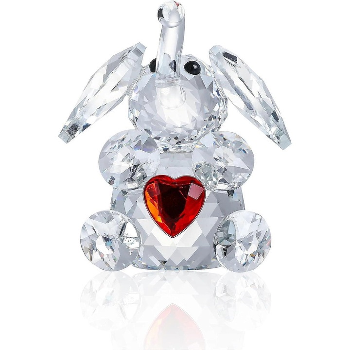 Kristály K9 Elefánt Szobrocska, Díszítő Kiegészítők, Méretek 6.5x5.8x4cm, Ajándék Nőknek