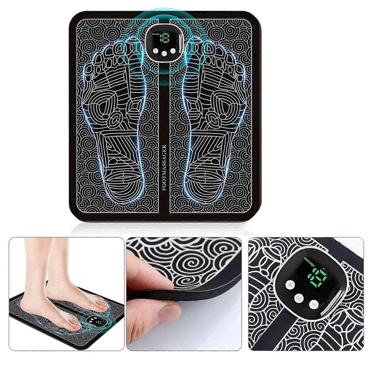 Интелигентен масажор за крака, 8 режима, 18 нива, 29x32см, за кръвообращение и облекчаване на болката