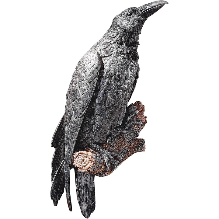 Statueta decorativa gotica Raven's Perch, 20x7x6cm, neagra