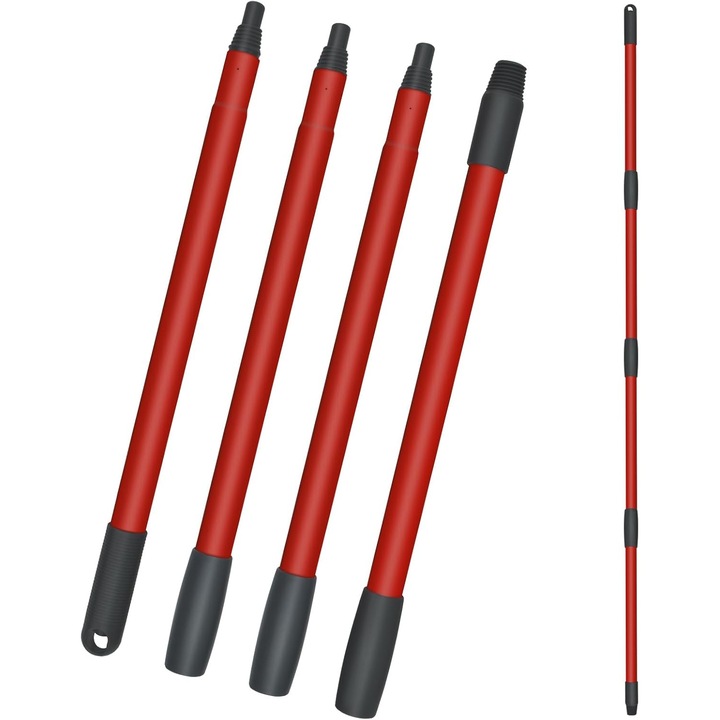 Manere de mop de schimb, 4 sectiuni, ajustabil, compatibil cu Vileda Spin Turbo, lungime personalizabila